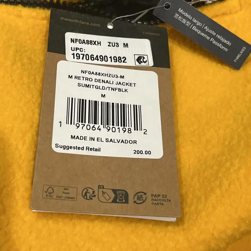 $200 The North Face Retro Denali Jacket SUMMIT GOLD NF0A88XH Men’s Size Medium